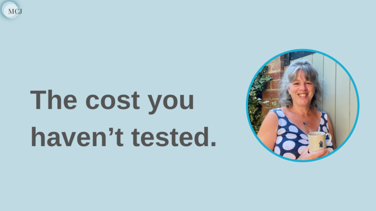 Article banner titled "the cost you haven't tested"