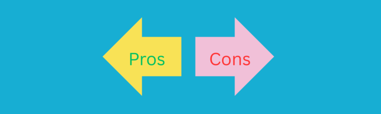 2 arrows in opposite directions with the words Pros and Cons on